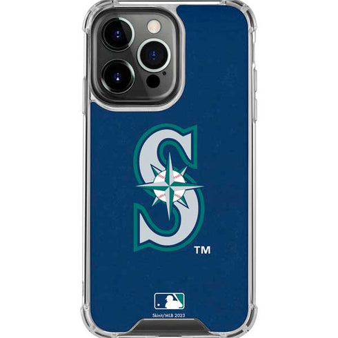 MLB Seattle Mariners - Solid Distressed iPhone 16 Pro Max Clear Case