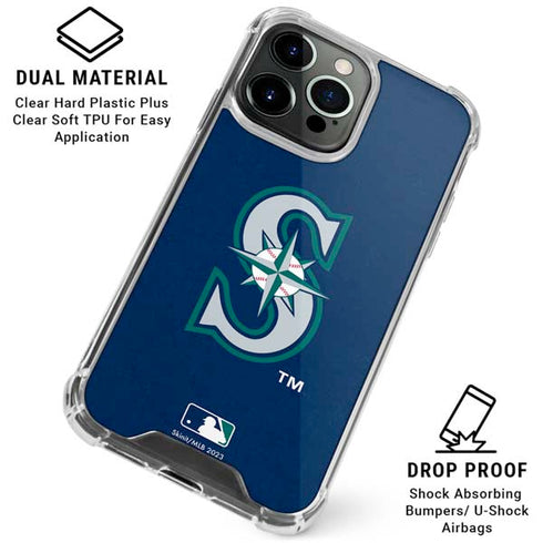 MLB Seattle Mariners - Solid Distressed iPhone 16 Pro Max Clear Case