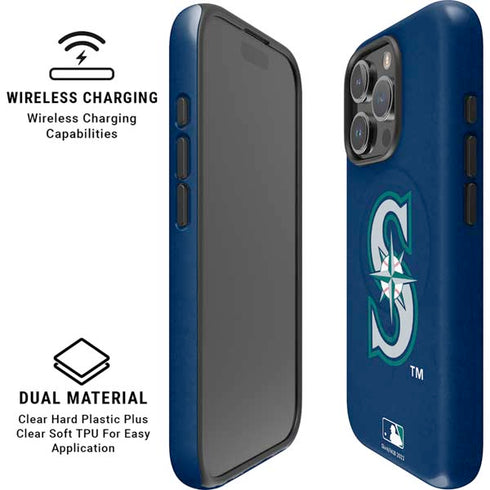 MLB Seattle Mariners - Solid Distressed iPhone 16 Pro Max Magsafe Impact Case