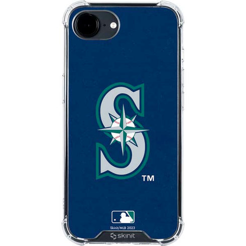 MLB Seattle Mariners - Solid Distressed iPhone 16e Clear Case