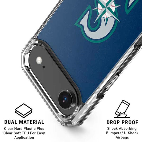 MLB Seattle Mariners - Solid Distressed iPhone 17 Air Clear Case