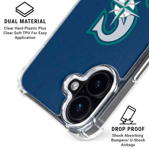 MLB Seattle Mariners - Solid Distressed iPhone 17 Clear Case