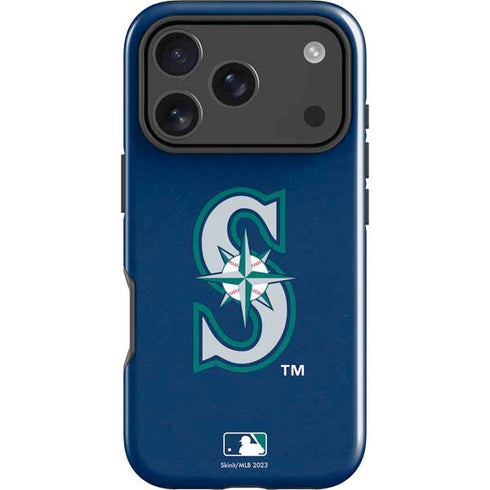 MLB Seattle Mariners - Solid Distressed iPhone 17 Pro Impact Case