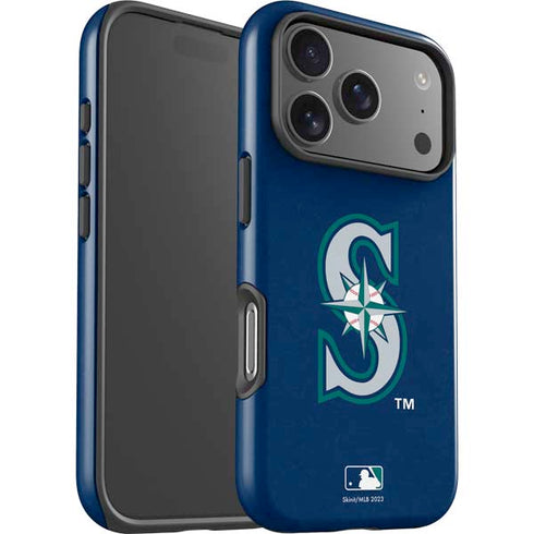 MLB Seattle Mariners - Solid Distressed iPhone 17 Pro Impact Case