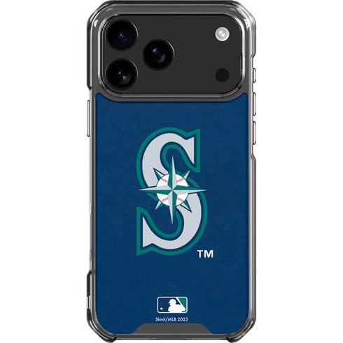 MLB Seattle Mariners - Solid Distressed iPhone 17 Pro Max Clear Case
