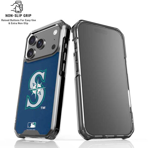 MLB Seattle Mariners - Solid Distressed iPhone 17 Pro Max Clear Case