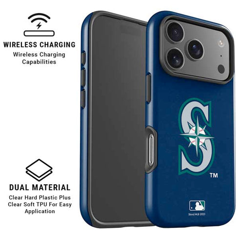 MLB Seattle Mariners - Solid Distressed iPhone 17 Pro Max Magsafe Impact Case