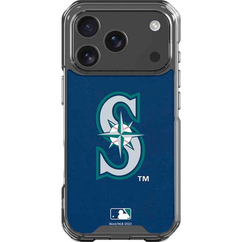MLB Seattle Mariners - Solid Distressed iPhone 18 Pro Clear Case