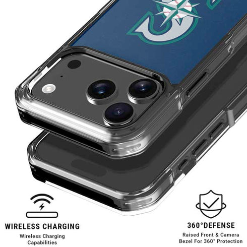 MLB Seattle Mariners - Solid Distressed iPhone 18 Pro Clear Case
