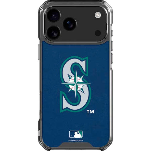 MLB Seattle Mariners - Solid Distressed iPhone 18 Pro Max Clear Case