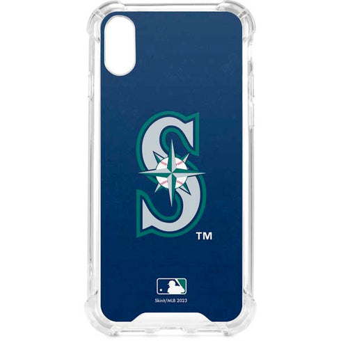 MLB Seattle Mariners - Solid Distressed iPhone XS Clear Case