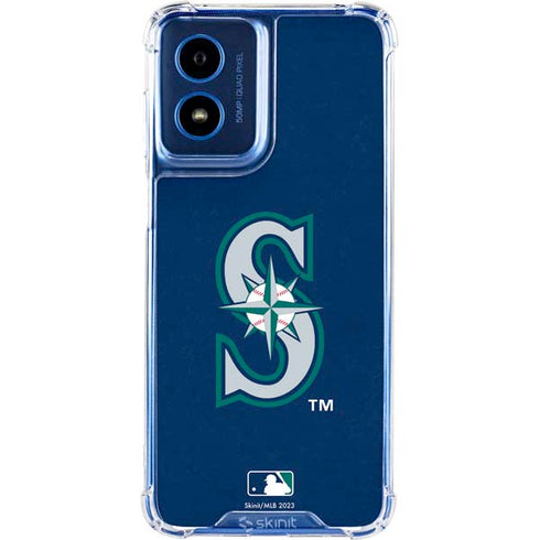 MLB Seattle Mariners - Solid Distressed Moto G 5G (2024) Clear Case