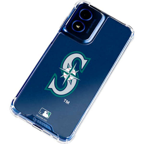 MLB Seattle Mariners - Solid Distressed Moto G Play 4G (2024) Clear Case