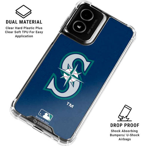MLB Seattle Mariners - Solid Distressed Moto G Power 5G (2024) Clear Case