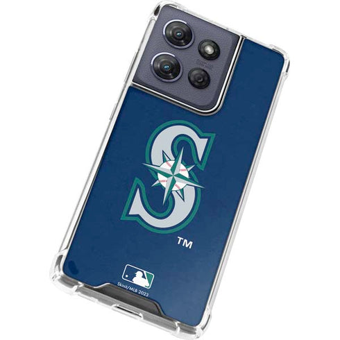 MLB Seattle Mariners - Solid Distressed Moto G Power 5G (2025) Clear Case