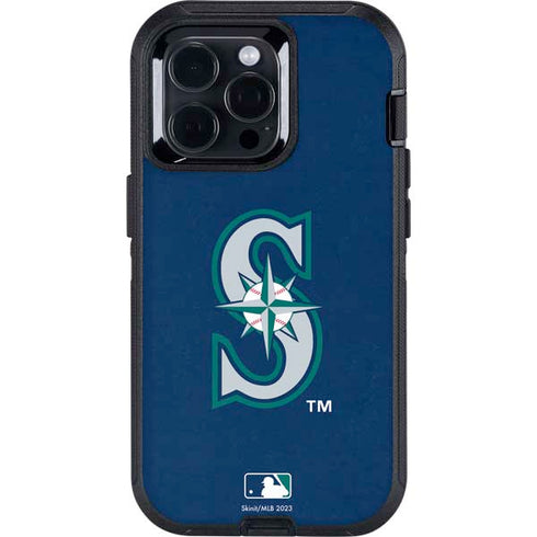MLB Seattle Mariners - Solid Distressed Otterbox Defender iPhone Skin