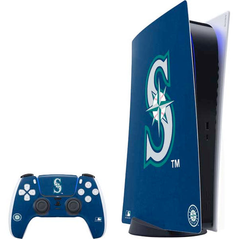 MLB Seattle Mariners - Solid Distressed PlayStation PS5 Skins