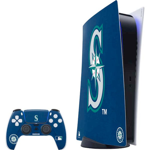 MLB Seattle Mariners - Solid Distressed PlayStation PS5 Skins