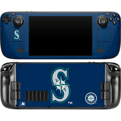 MLB Seattle Mariners - Solid Distressed Steam Deck Handheld Gaming Computer OLED Skin