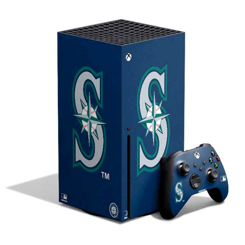 MLB Seattle Mariners - Solid Distressed Xbox Series X Bundle Skin