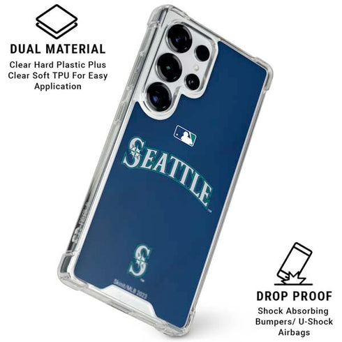 MLB Seattle Mariners Alternate/Away Jersey Galaxy S26 Ultra Clear Case