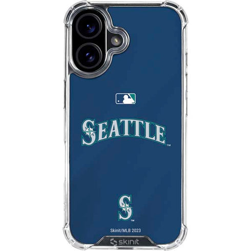 MLB Seattle Mariners Alternate/Away Jersey iPhone 16 Plus Clear Case