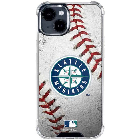 MLB Seattle Mariners Game Ball iPhone 15 Clear Case