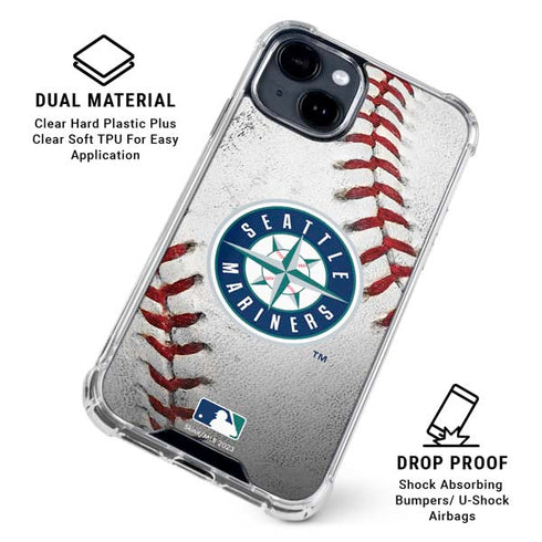 MLB Seattle Mariners Game Ball iPhone 15 Clear Case