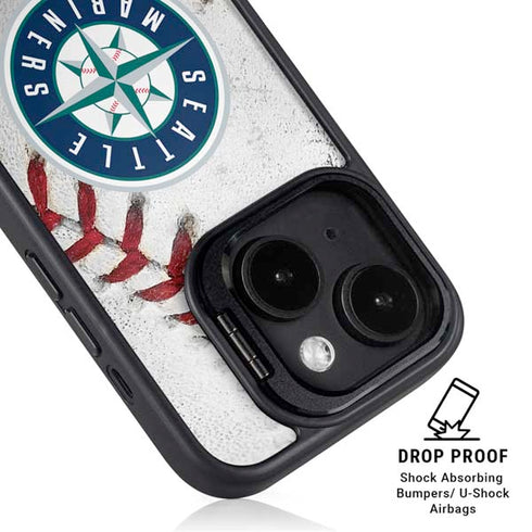 MLB Seattle Mariners Game Ball iPhone 15 Plus Kickstand Case