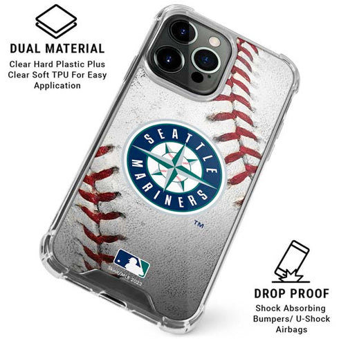 MLB Seattle Mariners Game Ball iPhone 16 Pro Clear Case