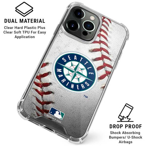 MLB Seattle Mariners Game Ball iPhone 16 Pro Max Clear Case