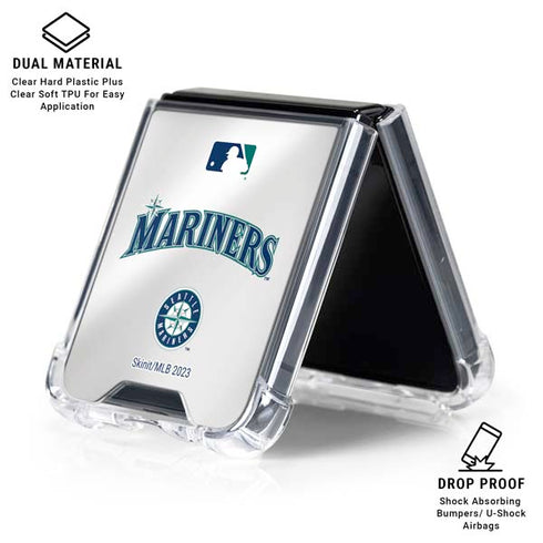 MLB Seattle Mariners Home Jersey Galaxy Z Flip6 Clear Case