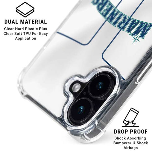 MLB Seattle Mariners Home Jersey iPhone 16 Clear Case