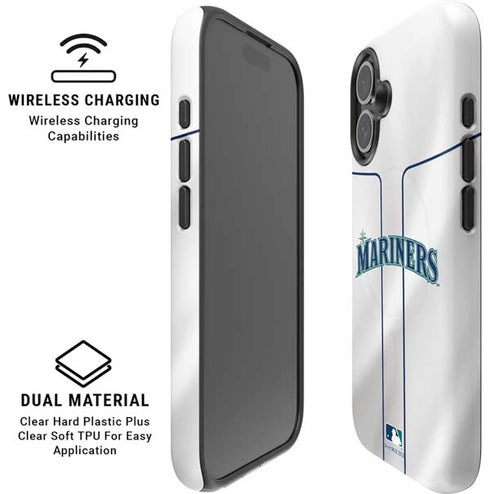 MLB Seattle Mariners Home Jersey iPhone 16 Plus Magsafe Impact Case