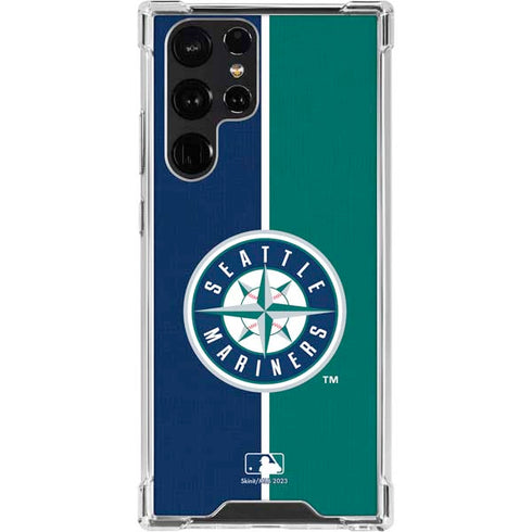 MLB Seattle Mariners Split Galaxy S23 Ultra Clear Case