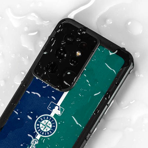 MLB Seattle Mariners Split Galaxy S24 Ultra Waterproof Case