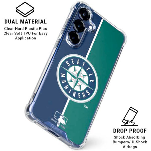MLB Seattle Mariners Split Galaxy S25 Plus Clear Case