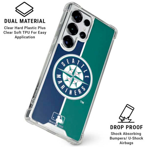 MLB Seattle Mariners Split Galaxy S25 Ultra Clear Case