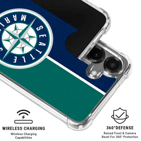MLB Seattle Mariners Split Galaxy S26 Clear Case