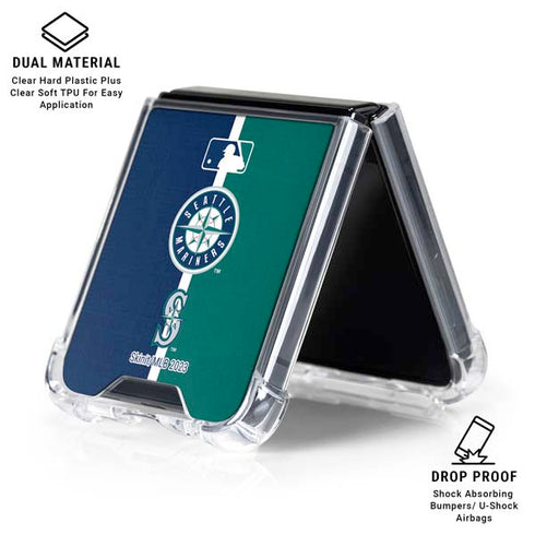 MLB Seattle Mariners Split Galaxy Z Flip6 Clear Case