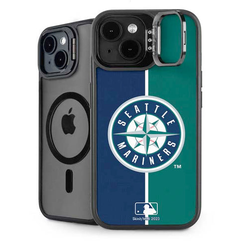 MLB Seattle Mariners Split iPhone 15 Plus Kickstand Case