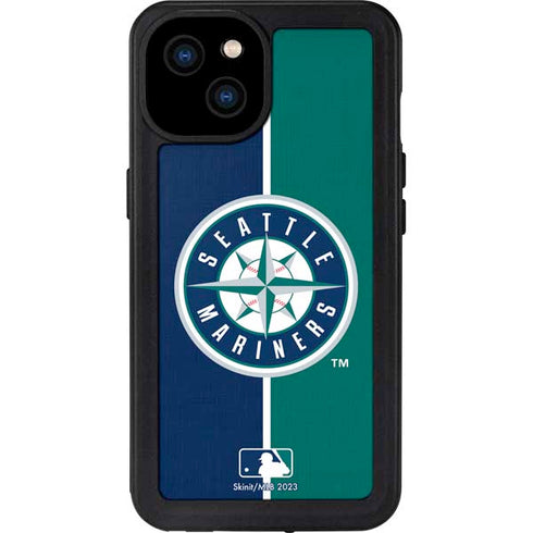 MLB Seattle Mariners Split iPhone 15 Plus Waterproof Case