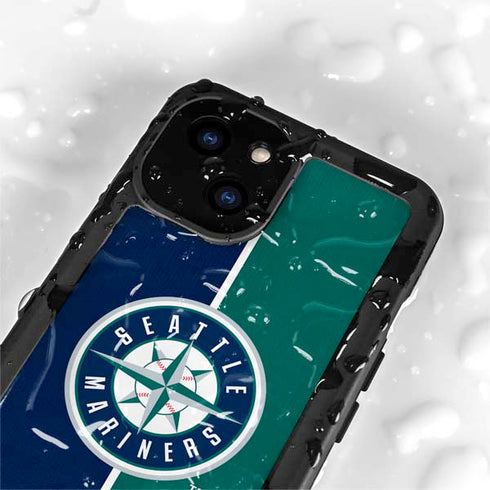 MLB Seattle Mariners Split iPhone 15 Plus Waterproof Case