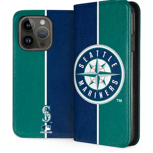 MLB Seattle Mariners Split iPhone 15 Pro Folio Case