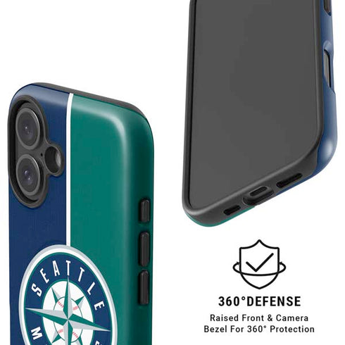 MLB Seattle Mariners Split iPhone 16 Magsafe Impact Case