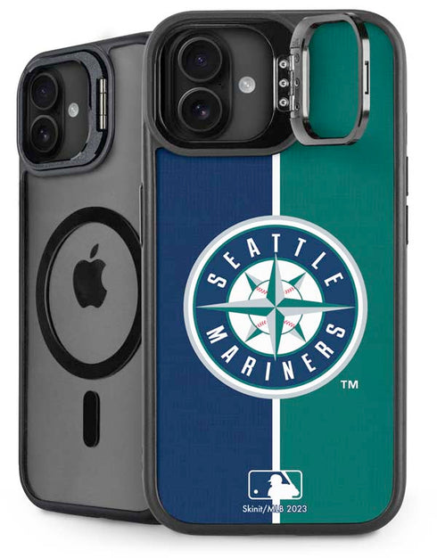 MLB Seattle Mariners Split iPhone 16 Plus Kickstand Case