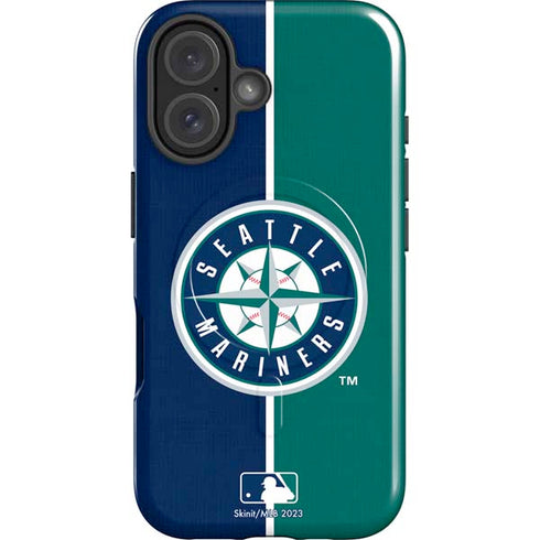 MLB Seattle Mariners Split iPhone 16 Plus Magsafe Impact Case