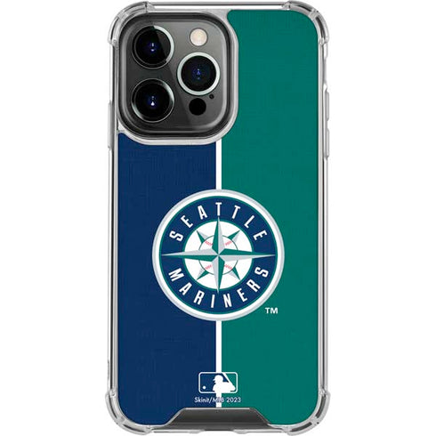 MLB Seattle Mariners Split iPhone 16 Pro Clear Case