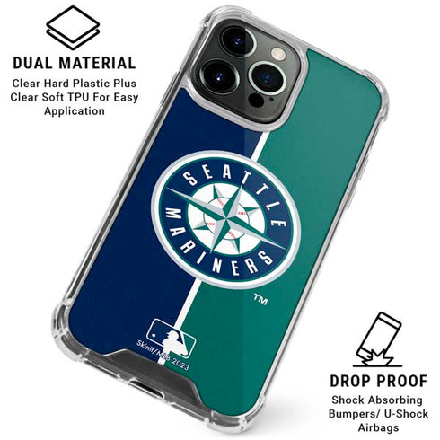 MLB Seattle Mariners Split iPhone 16 Pro Clear Case