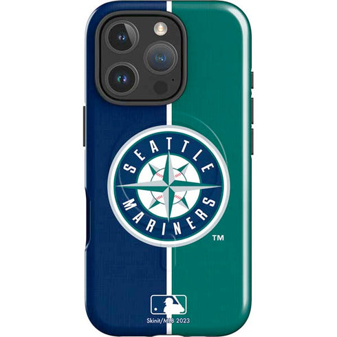MLB Seattle Mariners Split iPhone 16 Pro Magsafe Impact Case